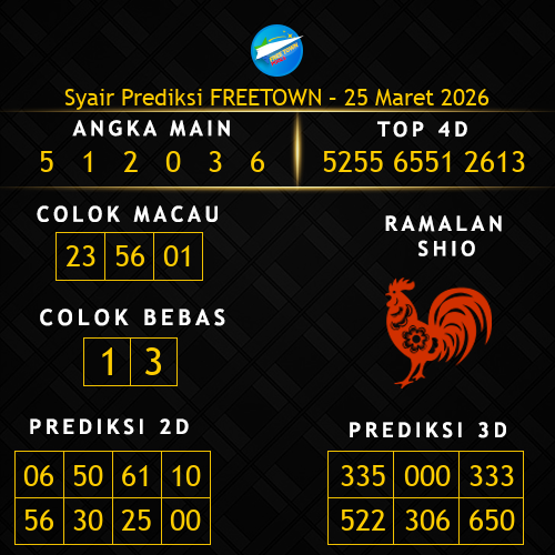 Prediksi Freetown Hari Ini 25-maret-2026