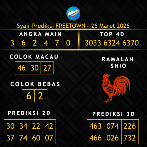 Prediksi Freetown Hari Ini 26-maret-2026