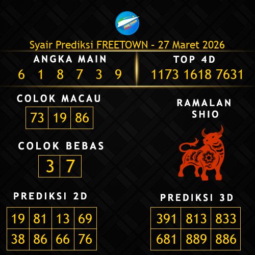 Prediksi Freetown Hari Ini 27-maret-2026