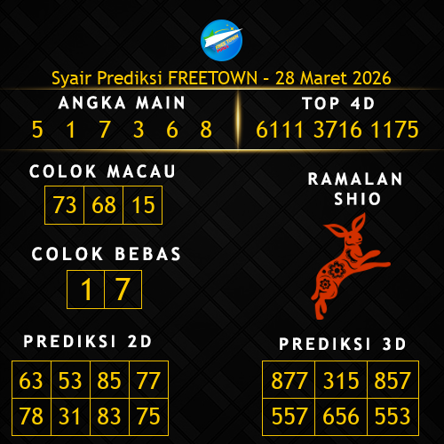 Prediksi Freetown Hari Ini 28-maret-2026