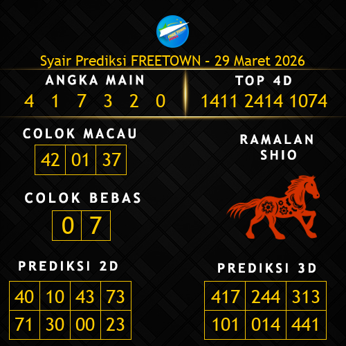 Prediksi Freetown Hari Ini 29-maret-2026
