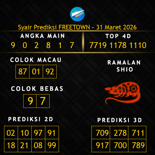 Prediksi Freetown Hari Ini 31-maret-2026