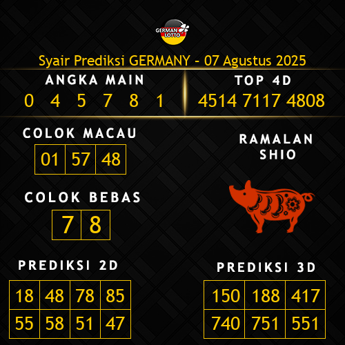 Prediksi Germany Hari Ini 7-agustus-2025