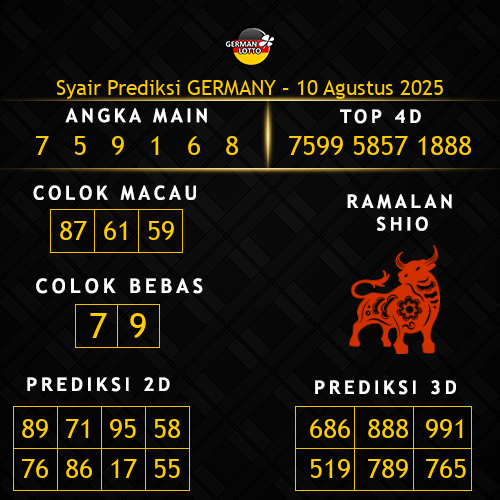 Prediksi Germany Hari Ini 10-agustus-2025