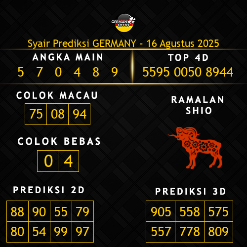 Prediksi Germany Hari Ini 16-agustus-2025