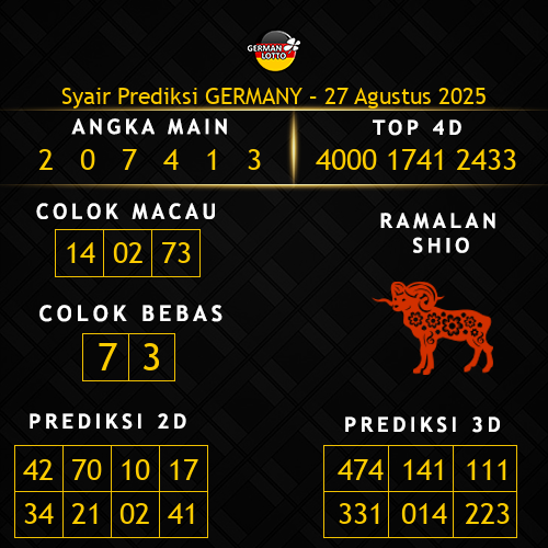 Prediksi Germany Hari Ini 27-agustus-2025