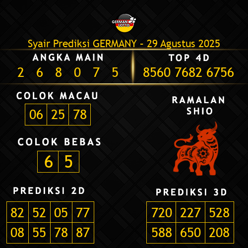 Prediksi Germany Hari Ini 29-agustus-2025