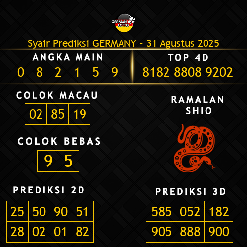 Prediksi Germany Hari Ini 31-agustus-2025