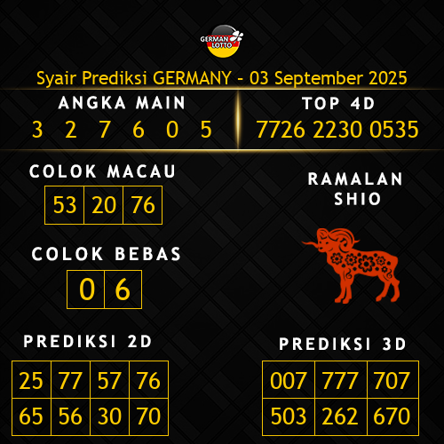 Prediksi Germany Hari Ini 3-september-2025