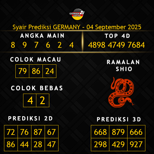 Prediksi Germany Hari Ini 4-september-2025