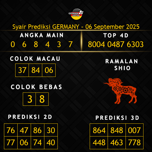Prediksi Germany Hari Ini 6-september-2025
