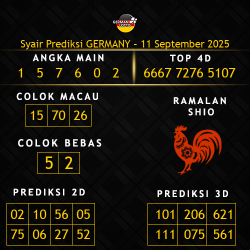 Prediksi Germany Hari Ini 11-september-2025