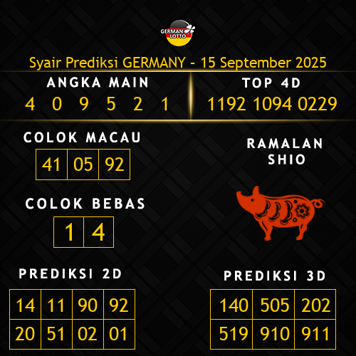 Prediksi Germany Hari Ini 15-september-2025