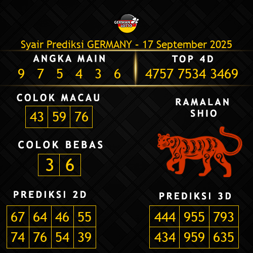 Prediksi Germany Hari Ini 17-september-2025