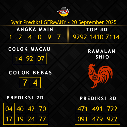 Prediksi Germany Hari Ini 20-september-2025