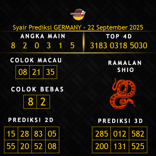 Prediksi Germany Hari Ini 22-september-2025
