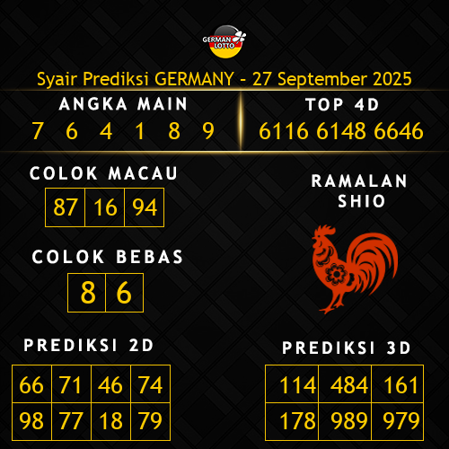Prediksi Germany Hari Ini 27-september-2025