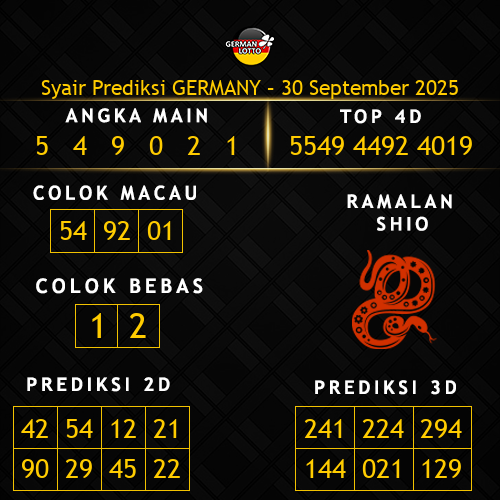 Prediksi Germany Hari Ini 30-september-2025
