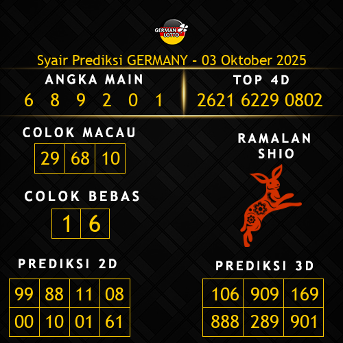 Prediksi Germany Hari Ini 3-oktober-2025