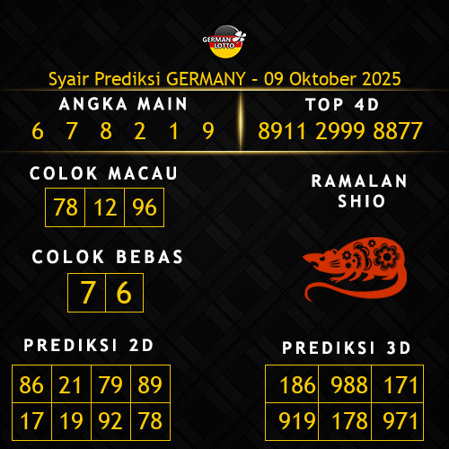 Prediksi Germany Hari Ini 9-oktober-2025
