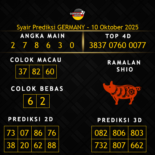 Prediksi Germany Hari Ini 10-oktober-2025