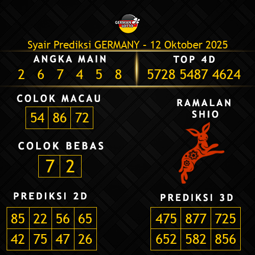 Prediksi Germany Hari Ini 12-oktober-2025