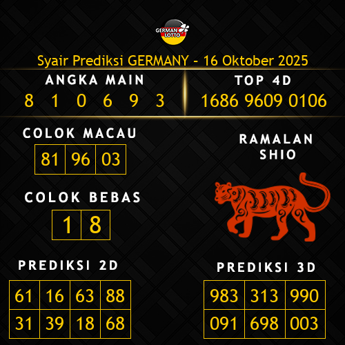 Prediksi Germany Hari Ini 16-oktober-2025
