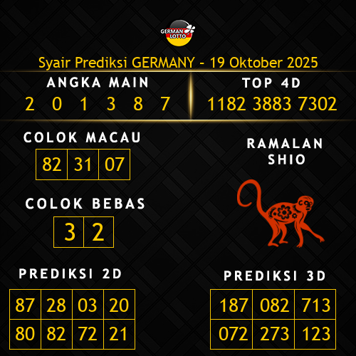 Prediksi Germany Hari Ini 19-oktober-2025