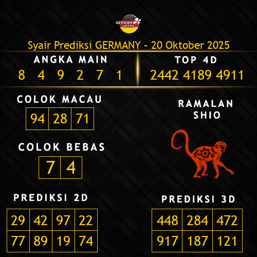 Prediksi Germany Hari Ini 20-oktober-2025