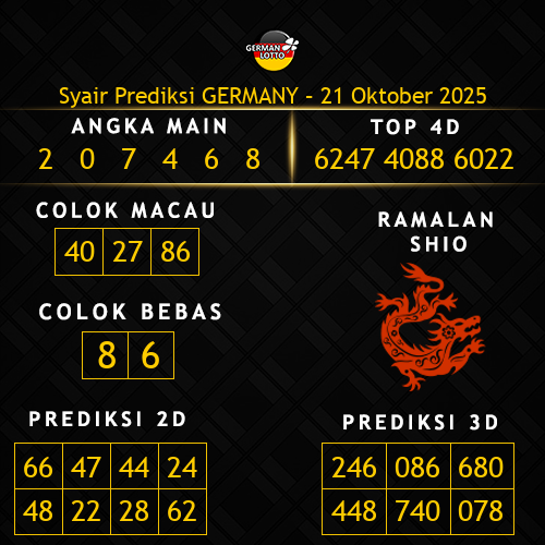 Prediksi Germany Hari Ini 21-oktober-2025