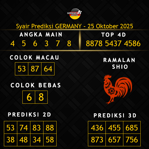 Prediksi Germany Hari Ini 25-oktober-2025