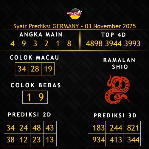 Prediksi Germany Hari Ini 3-november-2025