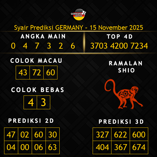 Prediksi Germany Hari Ini 15-november-2025