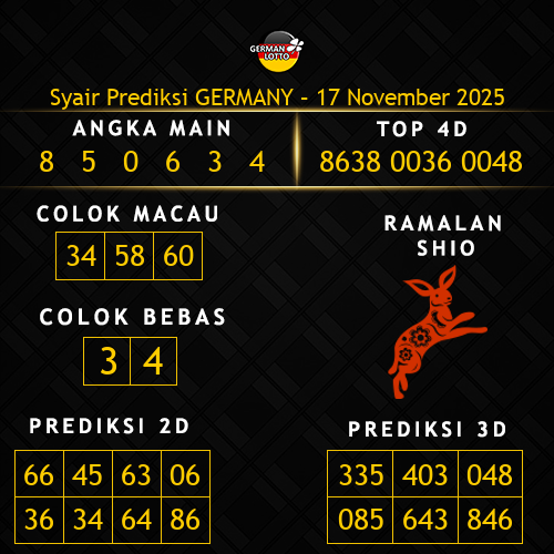Prediksi Germany Hari Ini 17-november-2025