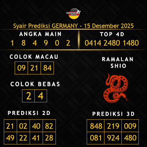 Prediksi Germany Hari Ini 15-desember-2025