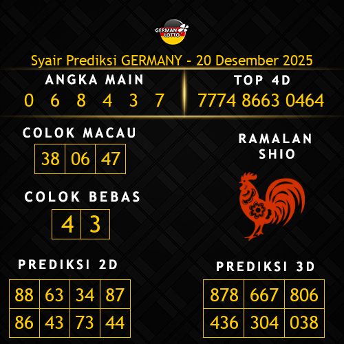 Prediksi Germany Hari Ini 20-desember-2025