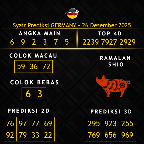 Prediksi Germany Hari Ini 26-desember-2025