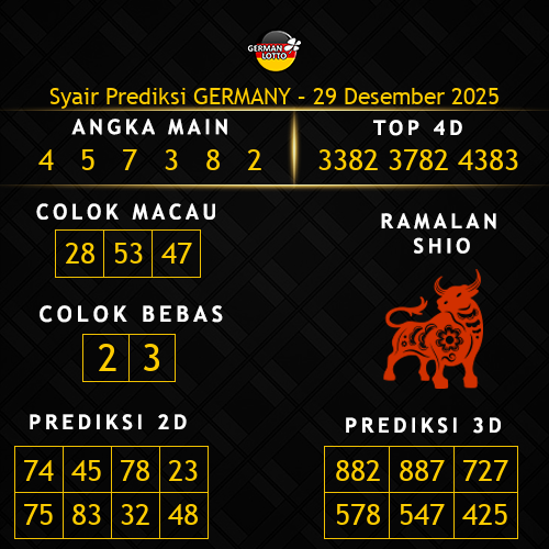 Prediksi Germany Hari Ini 29-desember-2025