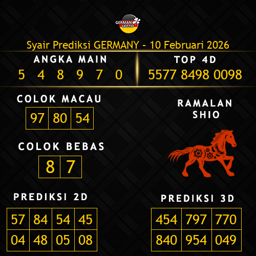 Prediksi Germany Hari Ini 10-februari-2026