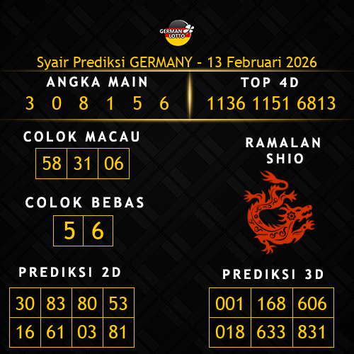 Prediksi Germany Hari Ini 13-februari-2026