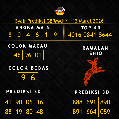 Prediksi Germany Hari Ini 13-maret-2026