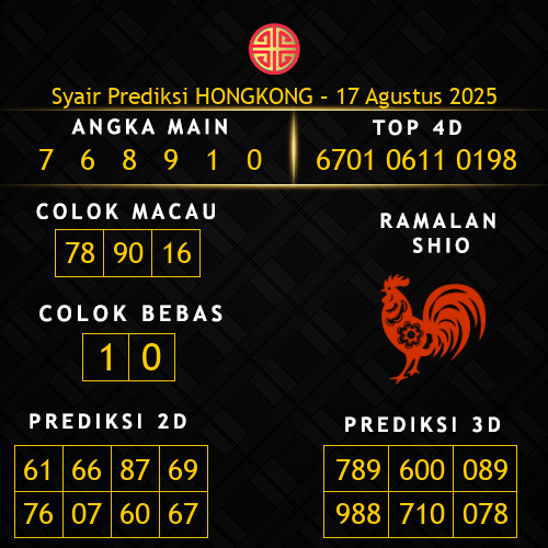 Prediksi Hongkong Hari Ini 17-agustus-2025