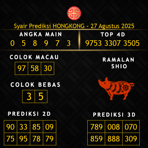 Prediksi Hongkong Hari Ini 27-agustus-2025