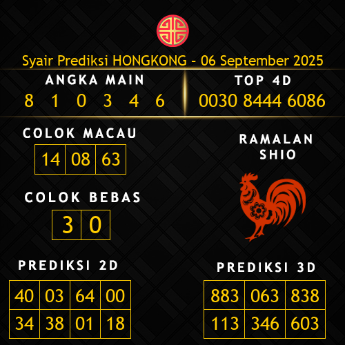 Prediksi Hongkong Hari Ini 6-september-2025