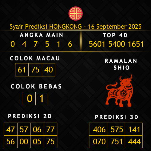 Prediksi Hongkong Hari Ini 16-september-2025