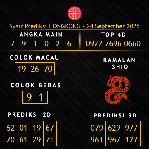 Prediksi Hongkong Hari Ini 24-september-2025