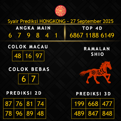 Prediksi Hongkong Hari Ini 27-september-2025