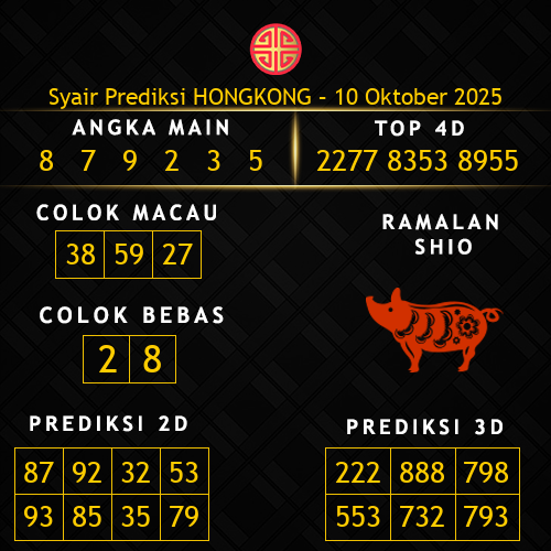 Prediksi Hongkong Hari Ini 10-oktober-2025