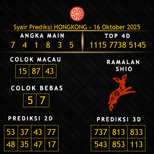 Prediksi Hongkong Hari Ini 16-oktober-2025
