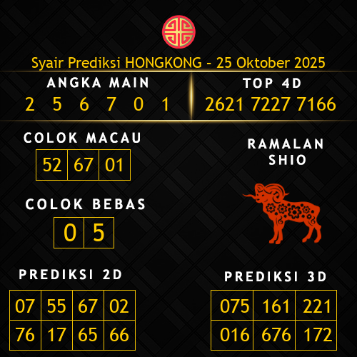 Prediksi Hongkong Hari Ini 25-oktober-2025